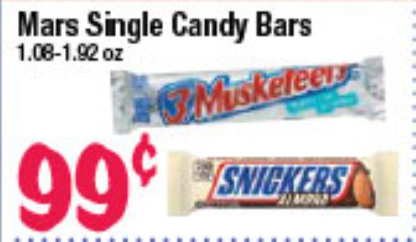 Mars Single Candy Bars
